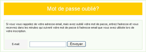 Comment r�cuperer un mot de passe oubli�?